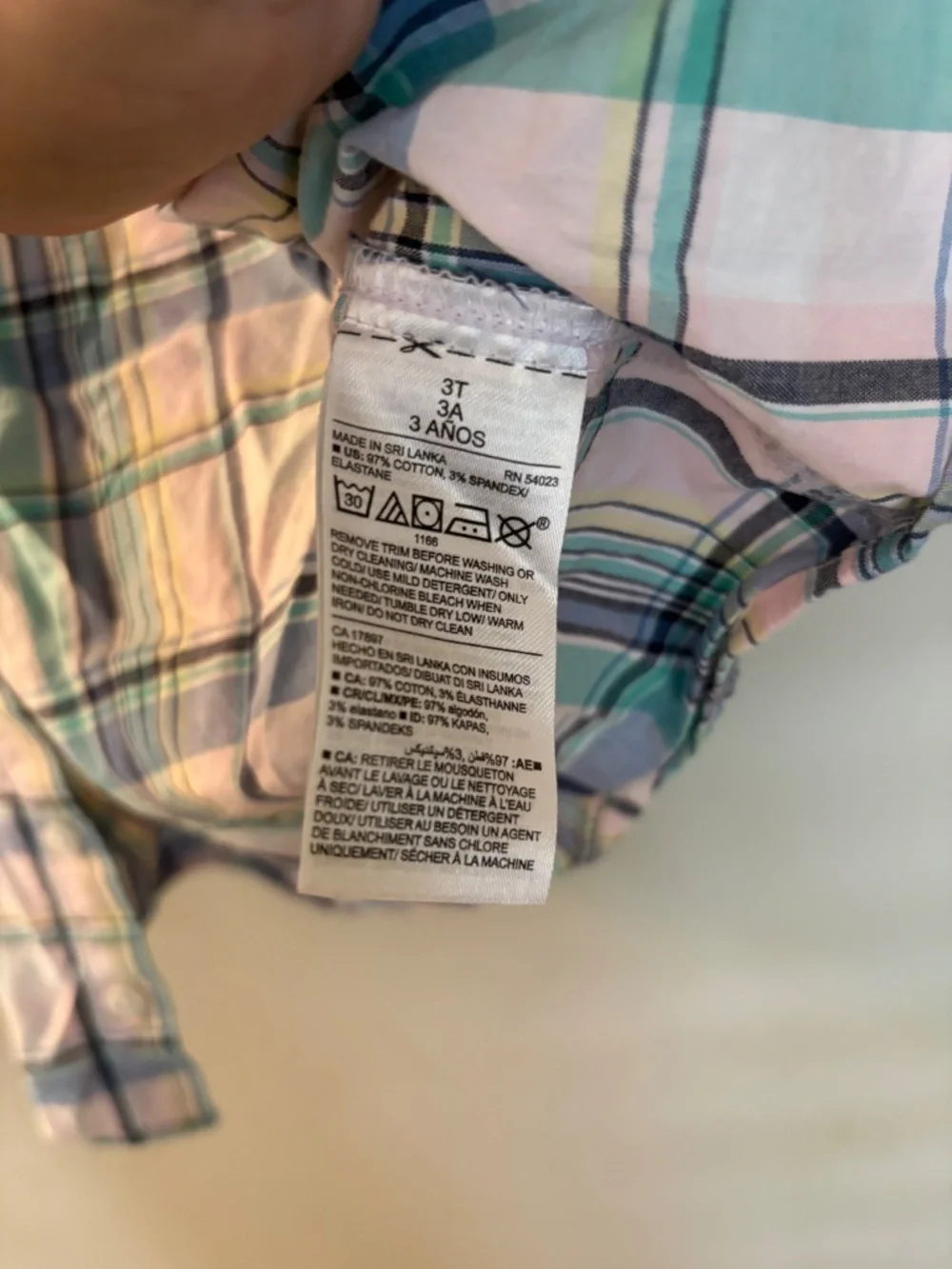Old Navy Toddler Plaid Shirt 3T Bow Tie Easter Pastel Stretch Button Down